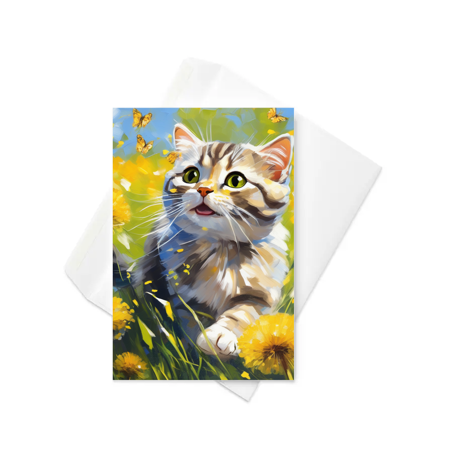 PugMug Custom Tabby Scottish Fold Cat Greeting Card