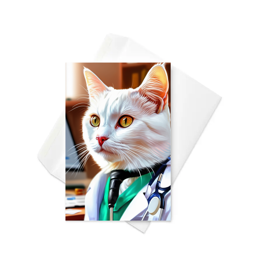 PugMug Custom White Companion Cat Greeting Card