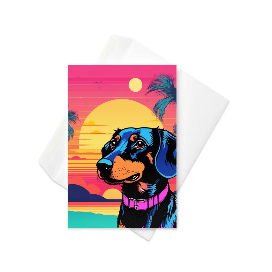 PugMug Custom Black Dachshund Greeting Card