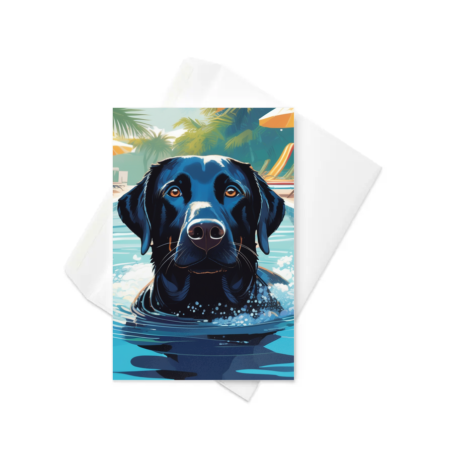PugMug Custom Black Labrador Retriever Greeting Card