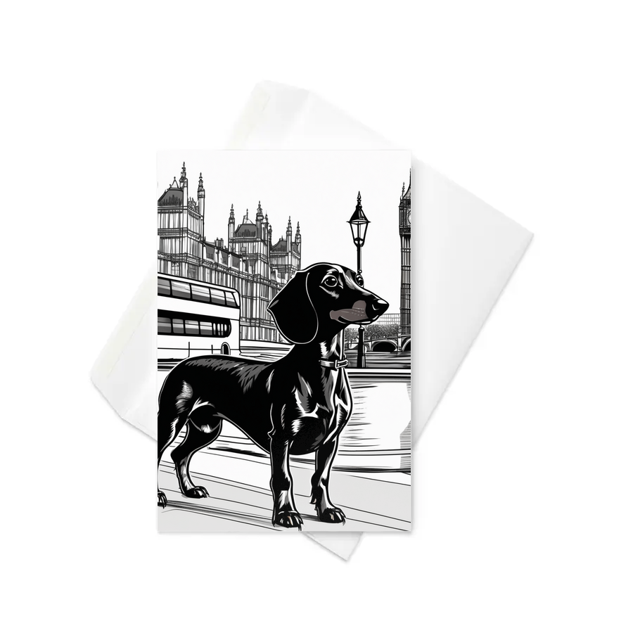 PugMug Custom Black Dachshund Greeting Card