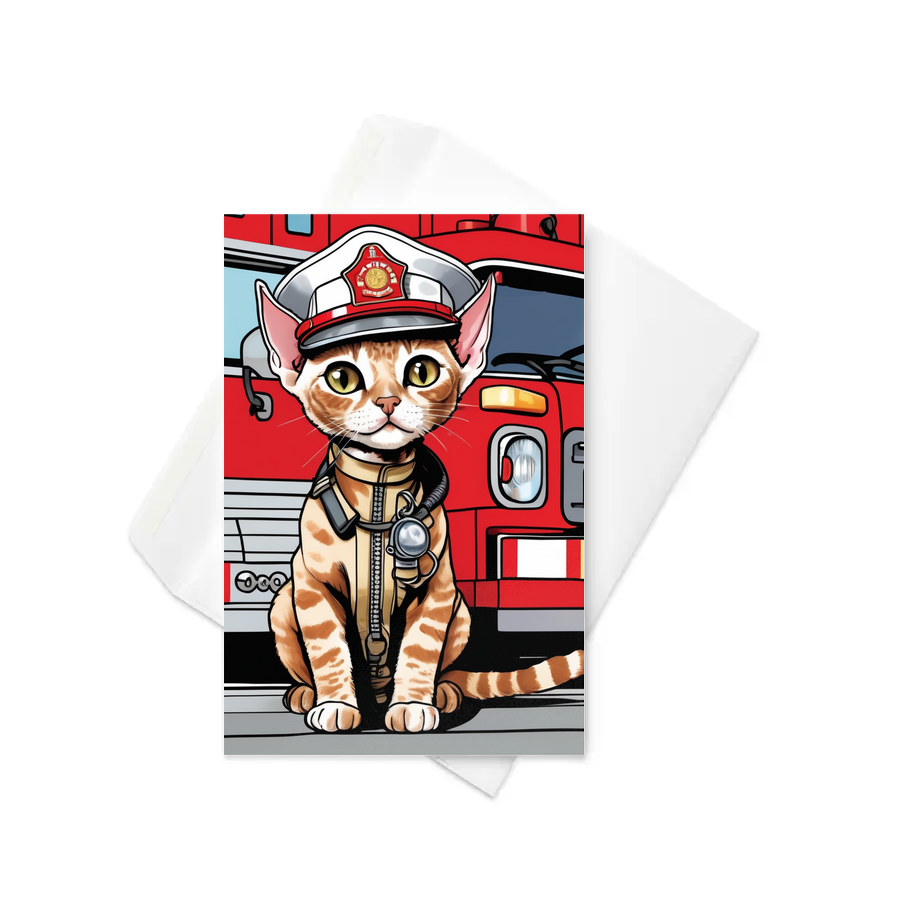 PugMug Custom Tabby Devon Rex Cat Greeting Card
