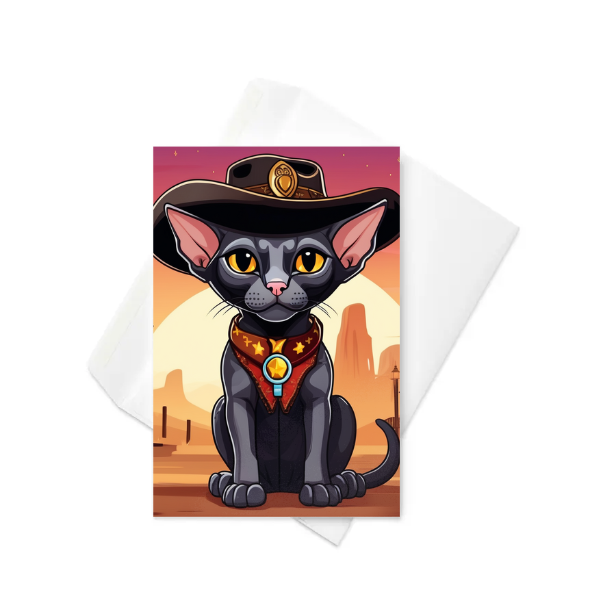 PugMug Custom Black Sphynx Cat Greeting Card