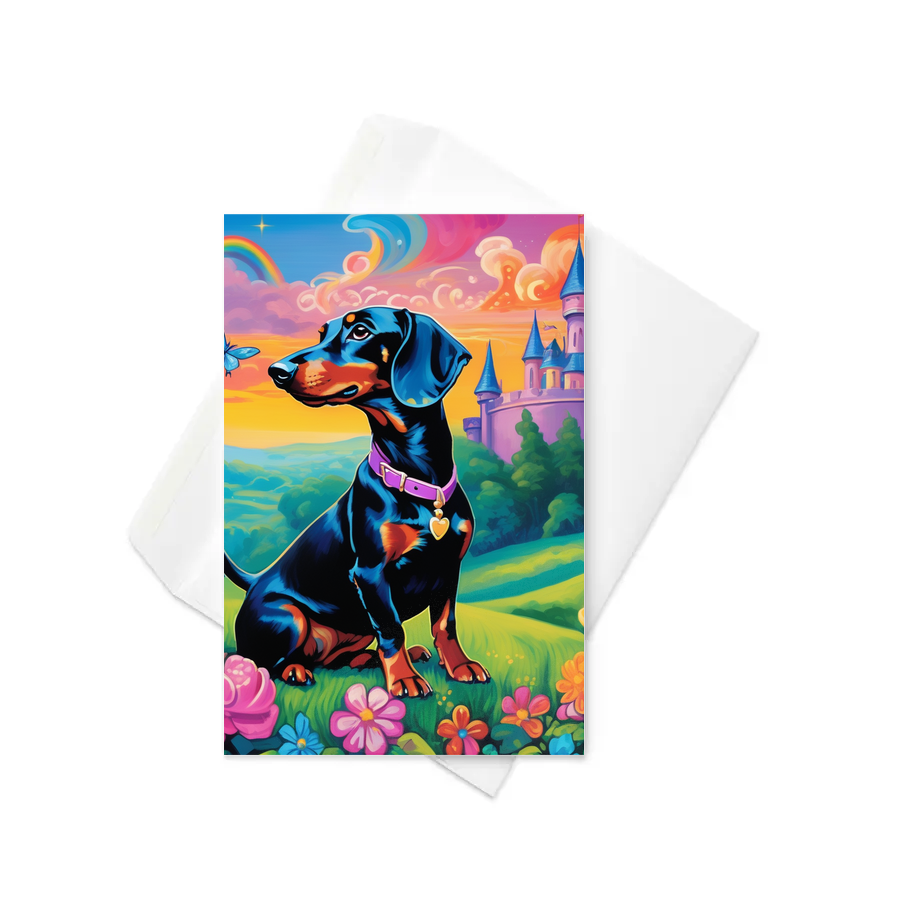 PugMug Custom Black Dachshund Greeting Card
