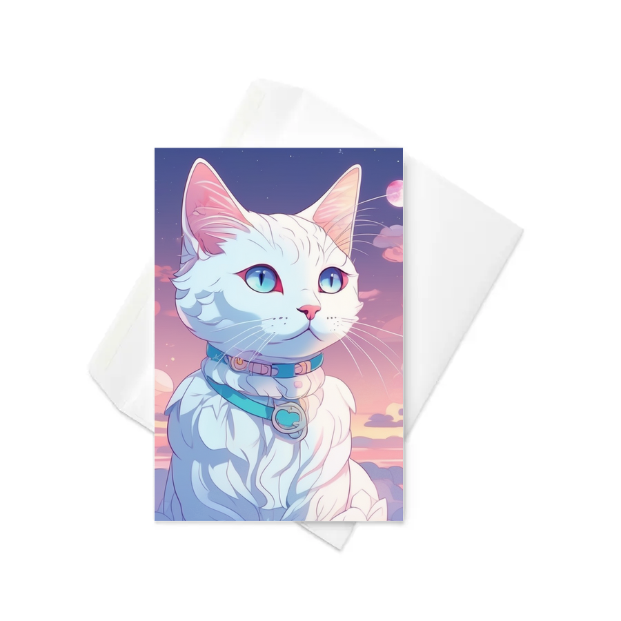 PugMug Custom White Companion Cat Greeting Card