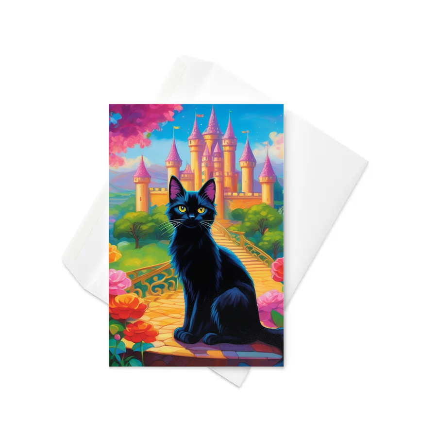 PugMug Custom Black Companion Cat Greeting Card