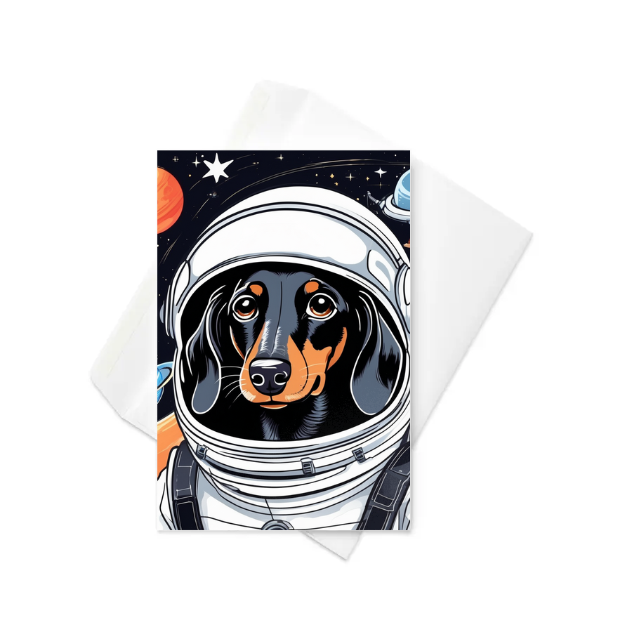 PugMug Custom Black Dachshund Greeting Card