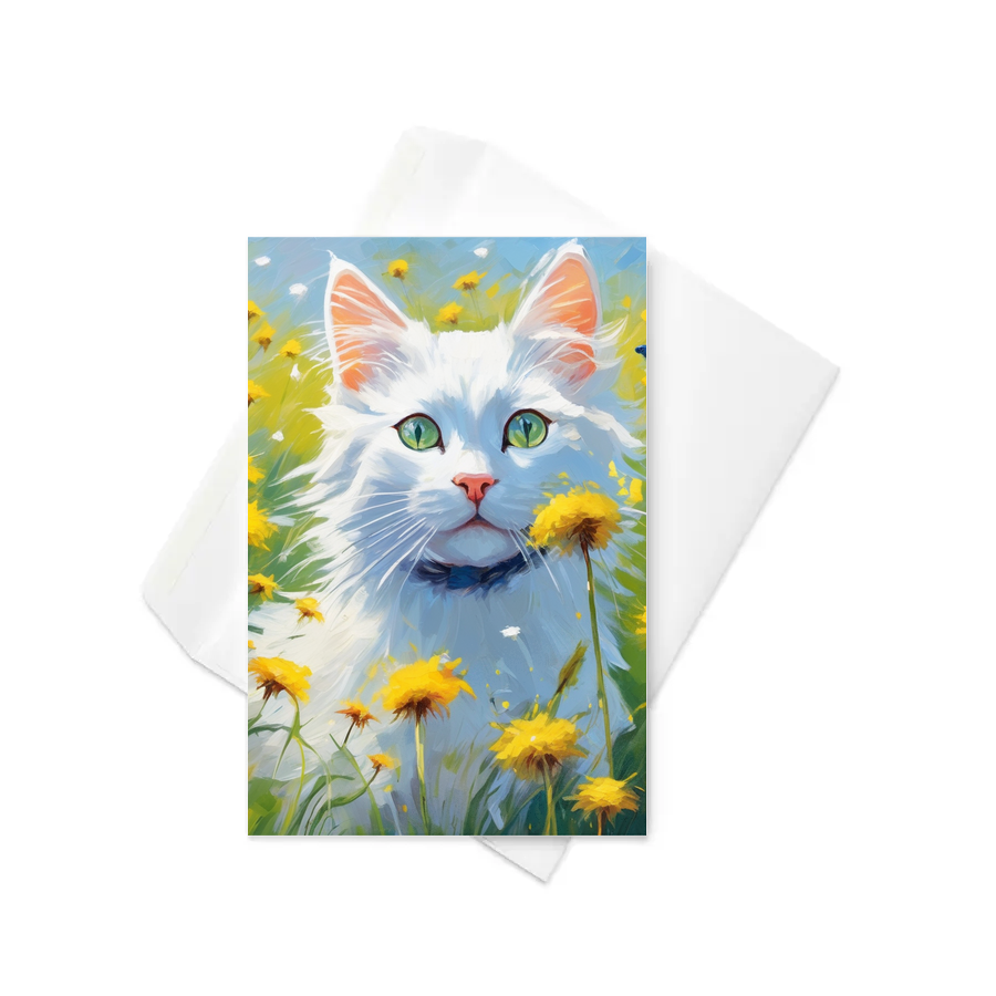 PugMug Custom White Companion Cat Greeting Card