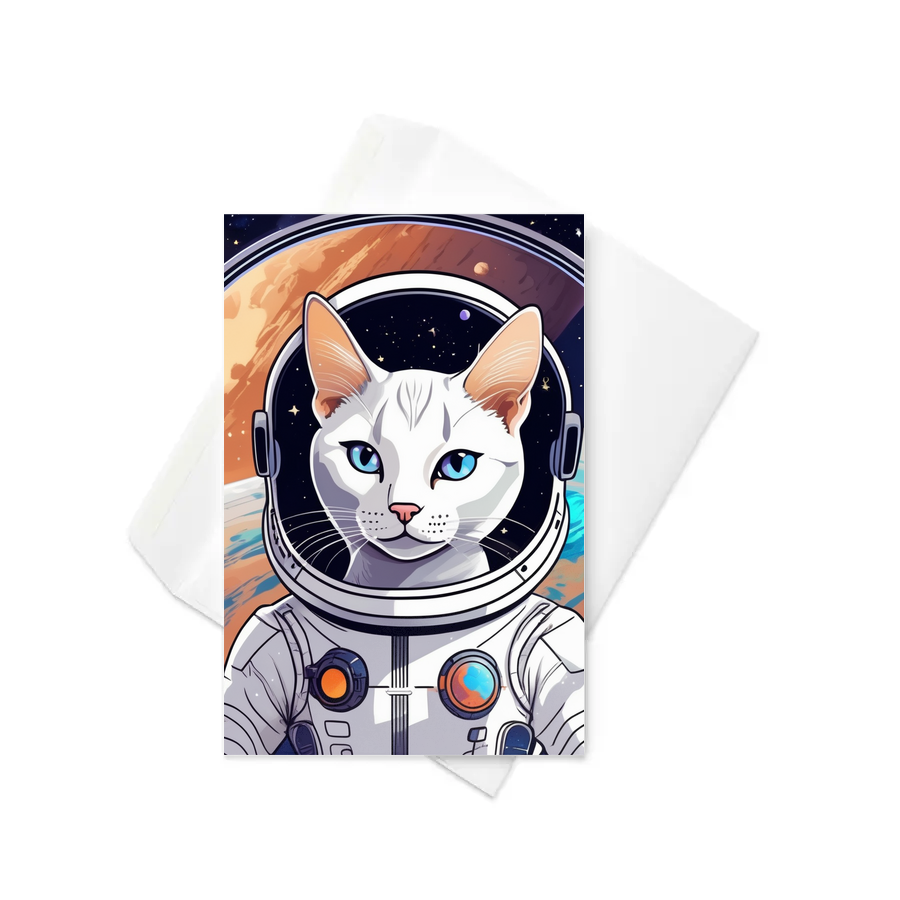 PugMug Custom White Abyssinian Cat Greeting Card