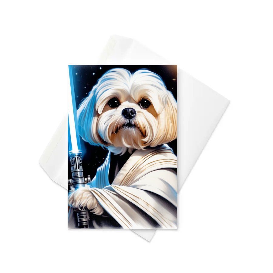 PugMug Custom Maltese Dog Greeting Card