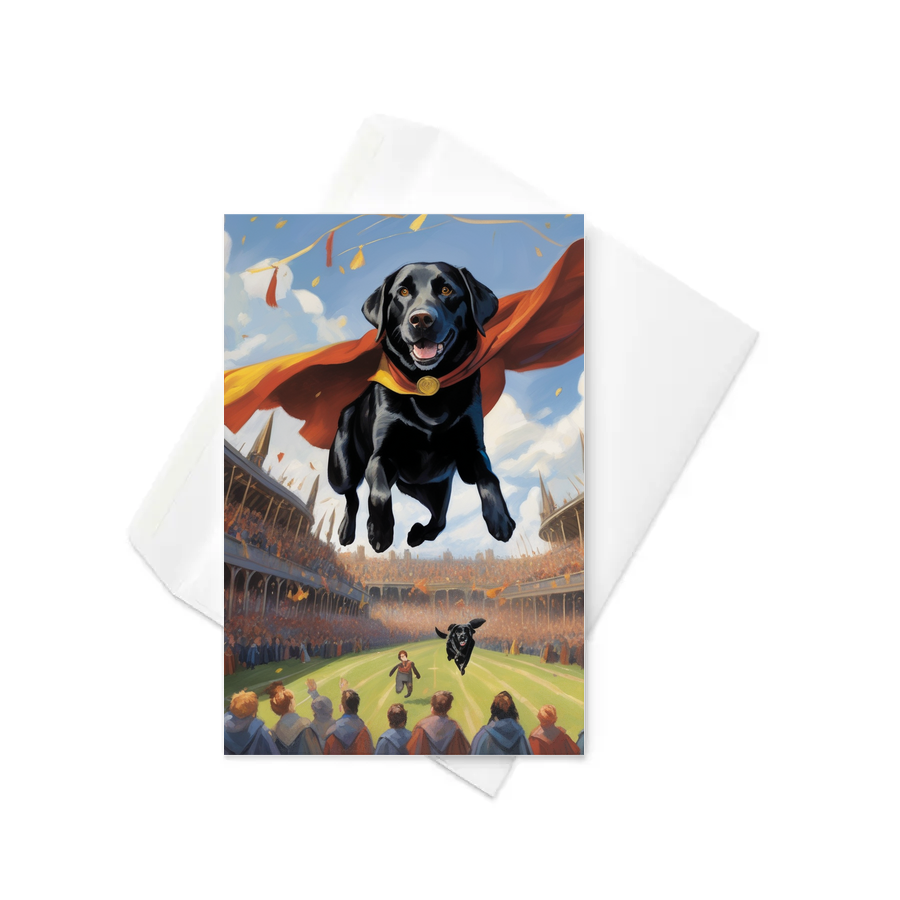 PugMug Custom Black Labrador Retriever Greeting Card