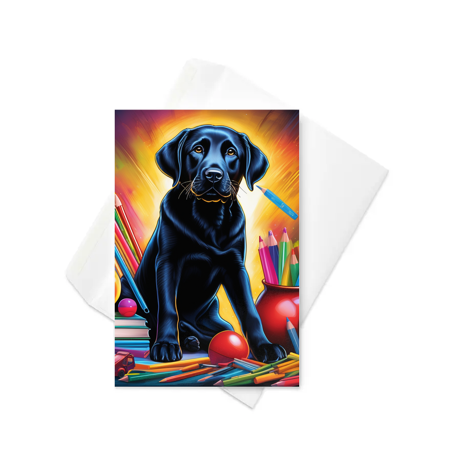 PugMug Custom Black Labrador Retriever Greeting Card