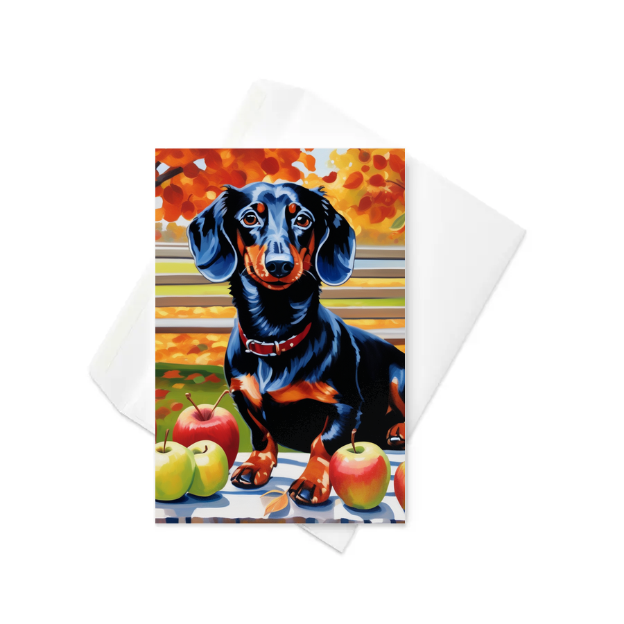 PugMug Custom Black Dachshund Greeting Card