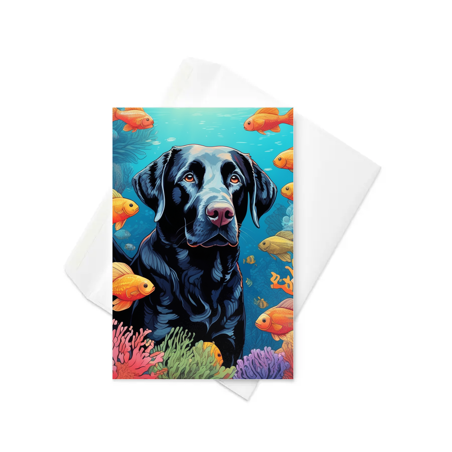 PugMug Custom Black Labrador Retriever Greeting Card