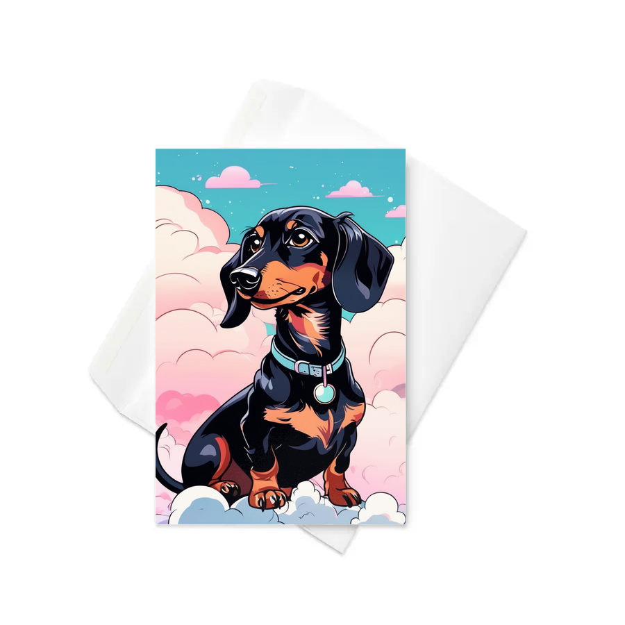 PugMug Custom Black Dachshund Greeting Card