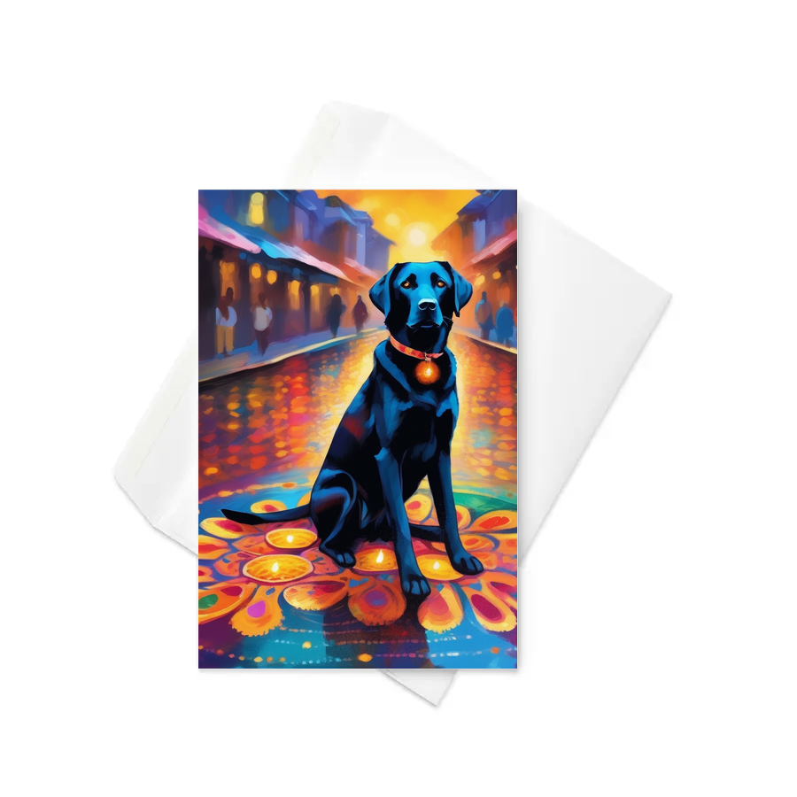 PugMug Custom Black Labrador Retriever Greeting Card