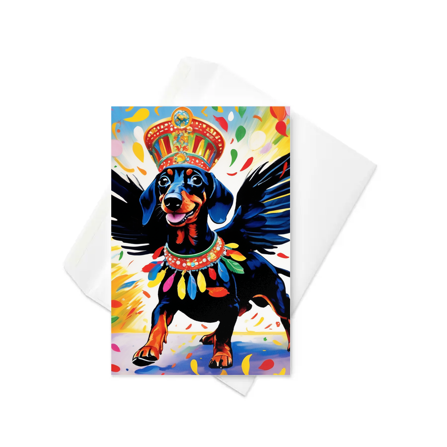 PugMug Custom Black Dachshund Greeting Card