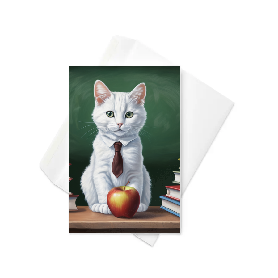 PugMug Custom White Companion Cat Greeting Card