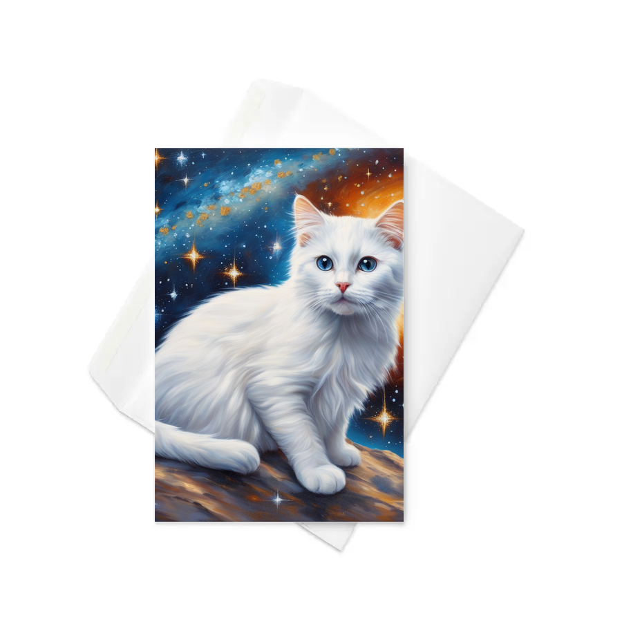 PugMug Custom White Companion Cat Greeting Card