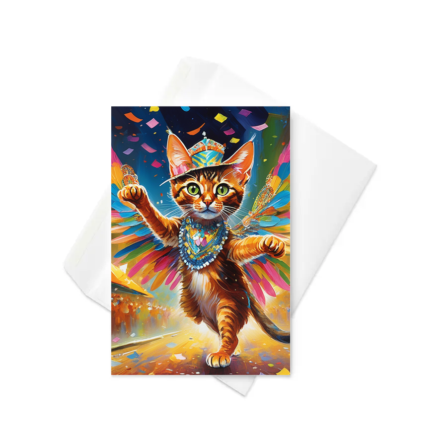 PugMug Custom Tabby Abyssinian Cat Greeting Card
