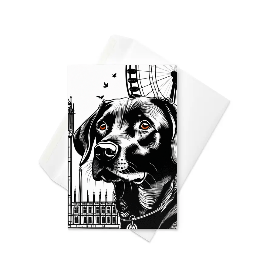 PugMug Custom Black Labrador Retriever Greeting Card