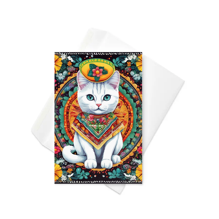 PugMug Custom White Companion Cat Greeting Card