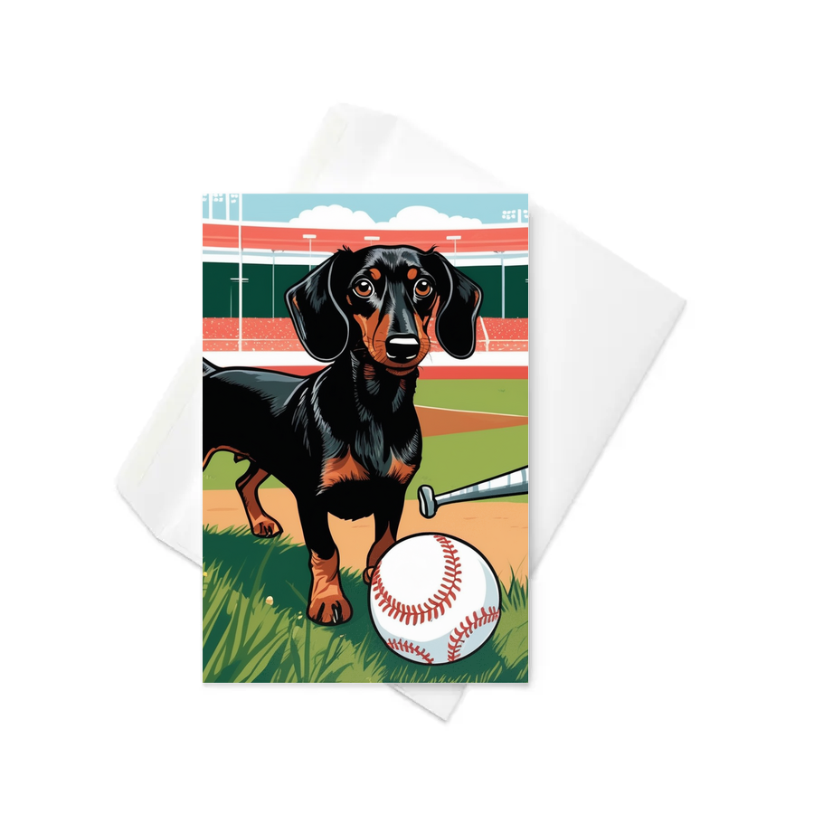 PugMug Custom Black Dachshund Greeting Card