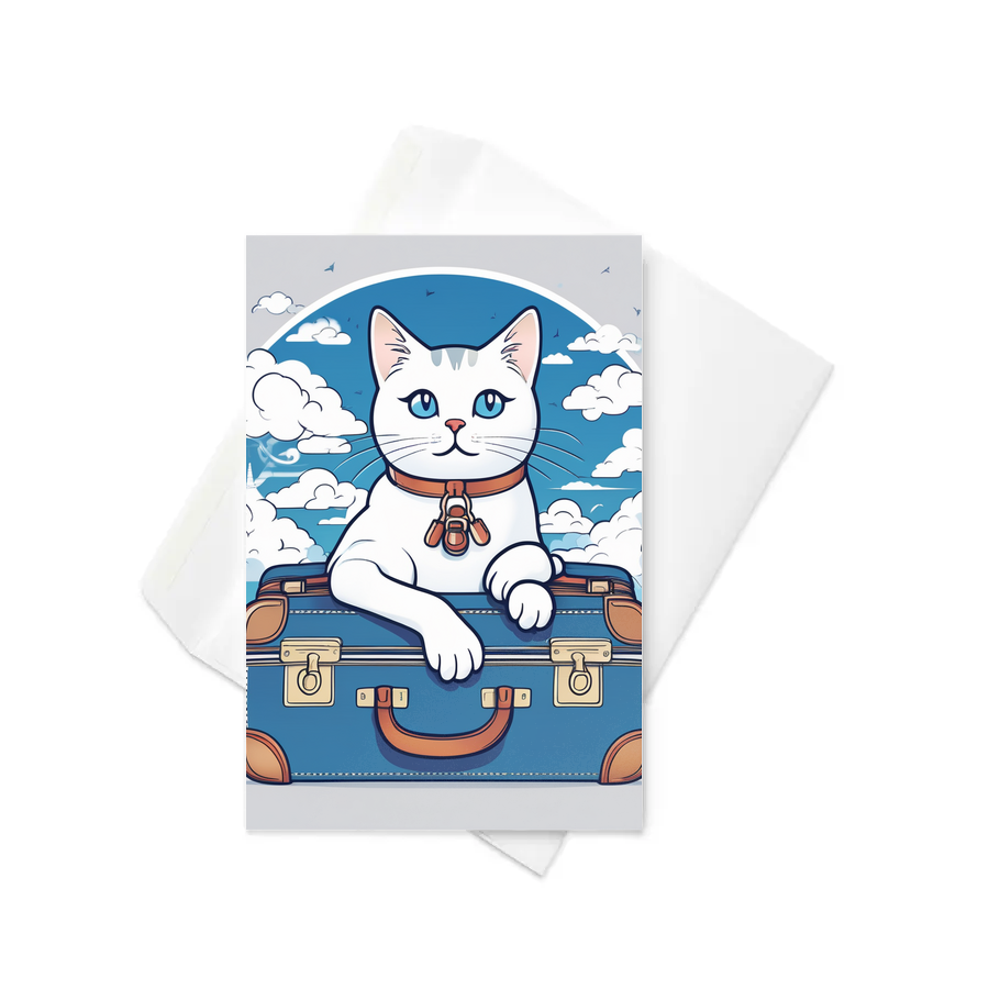 PugMug Custom White Companion Cat Greeting Card