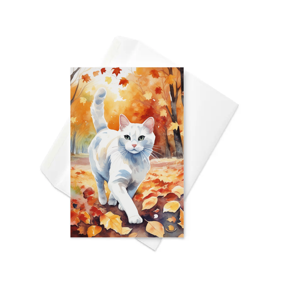 PugMug Custom White Companion Cat Greeting Card