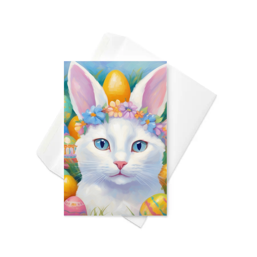 PugMug Custom White Companion Cat Greeting Card