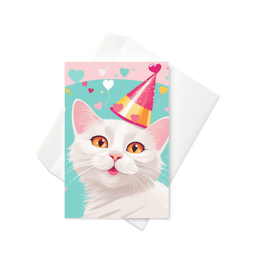 PugMug Custom White Companion Cat Greeting Card