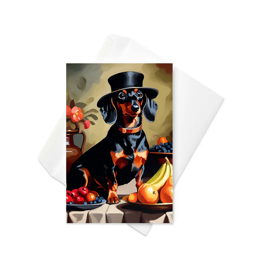 PugMug Custom Black Dachshund Greeting Card