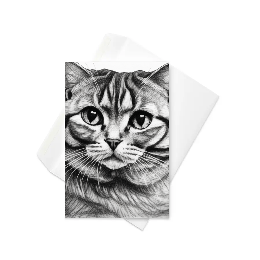 PugMug Custom Tabby Scottish Fold Cat Greeting Card