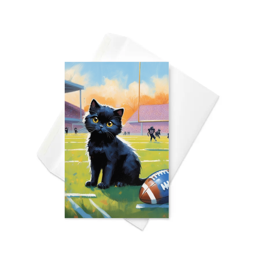 PugMug Custom Black Scottish Fold Cat Greeting Card