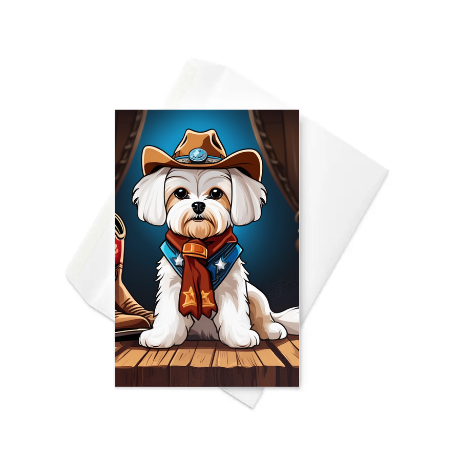 PugMug Custom Maltese Dog Greeting Card