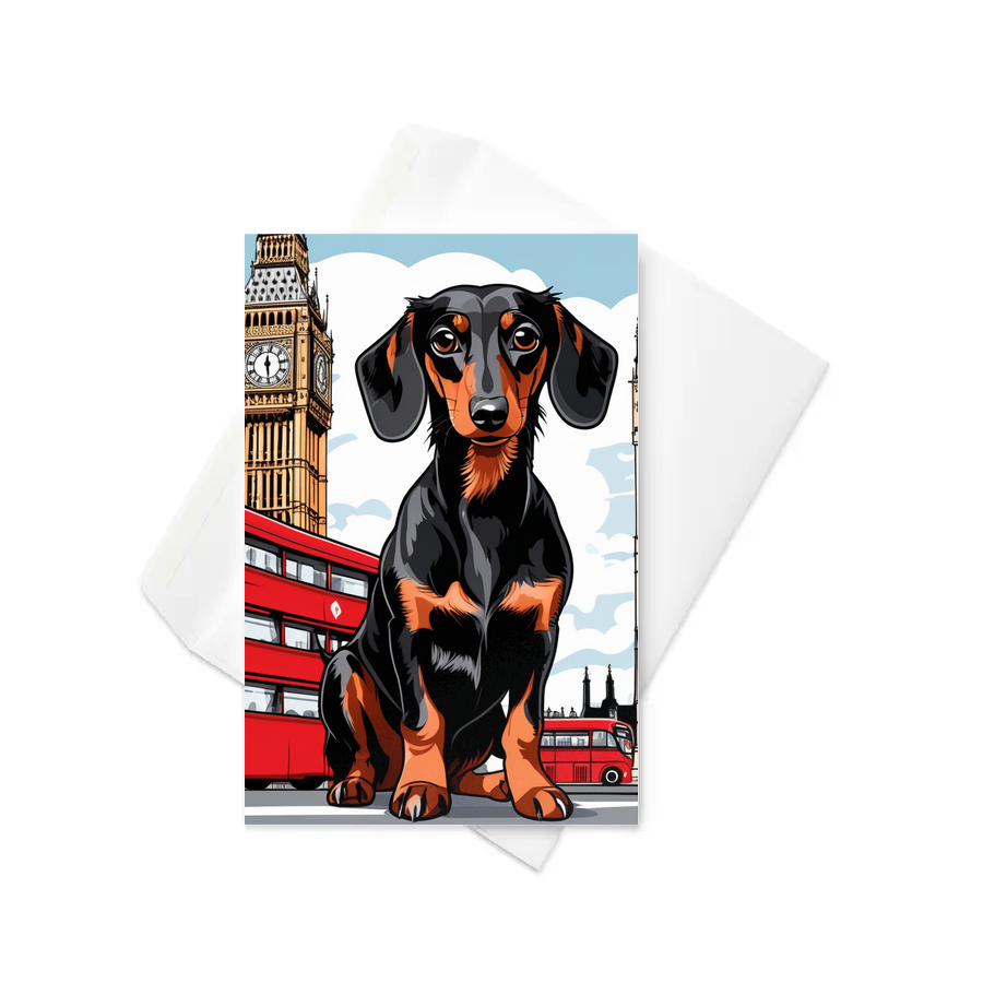 PugMug Custom Black Dachshund Greeting Card