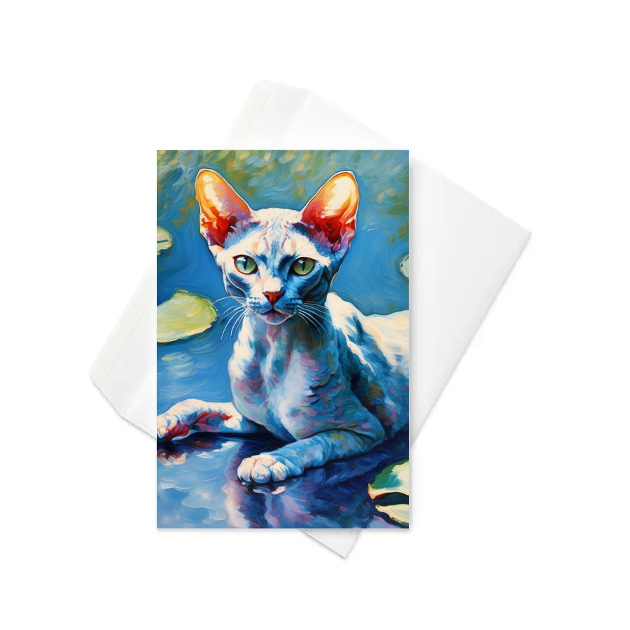 PugMug Custom Tabby Devon Rex Cat Greeting Card