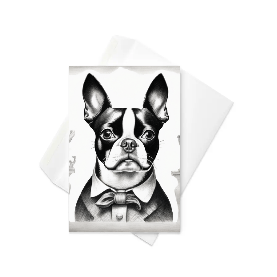PugMug Custom Boston Terrier Greeting Card