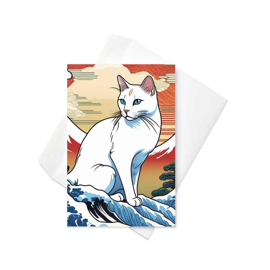 PugMug Custom White Companion Cat Greeting Card