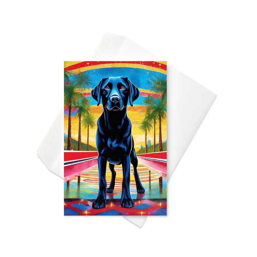 PugMug Custom Black Labrador Retriever Greeting Card