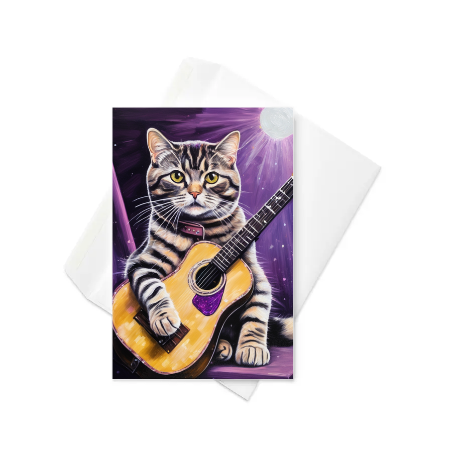 PugMug Custom Tabby Scottish Fold Cat Greeting Card