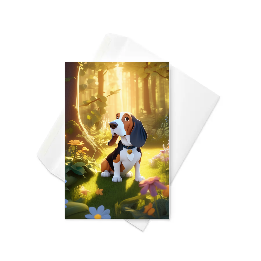 PugMug Custom Basset Hound Greeting Card