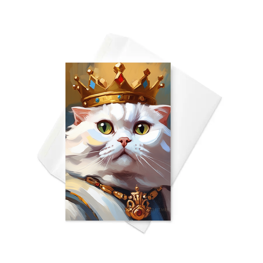 PugMug Custom White Scottish Fold Cat Greeting Card