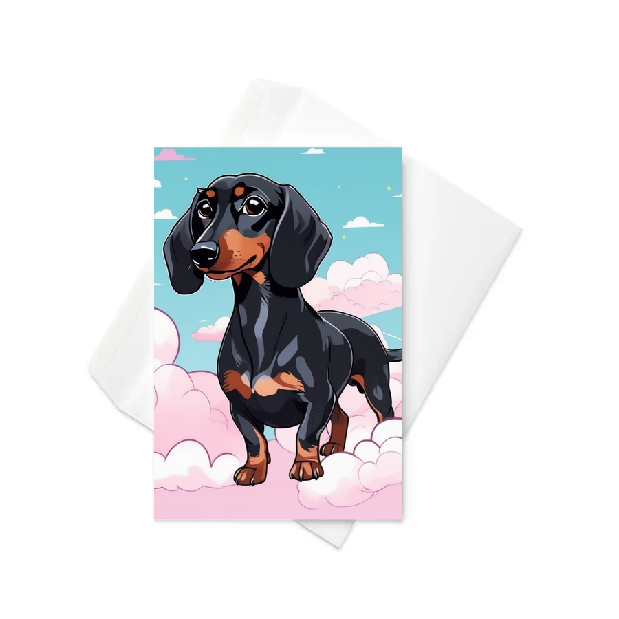 PugMug Custom Black Dachshund Greeting Card