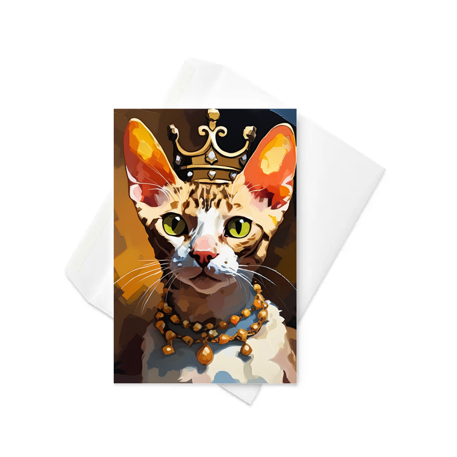 PugMug Custom Tabby Devon Rex Cat Greeting Card