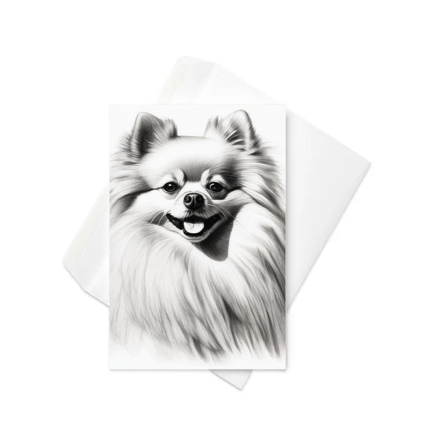PugMug Custom White Pomeranian Greeting Card