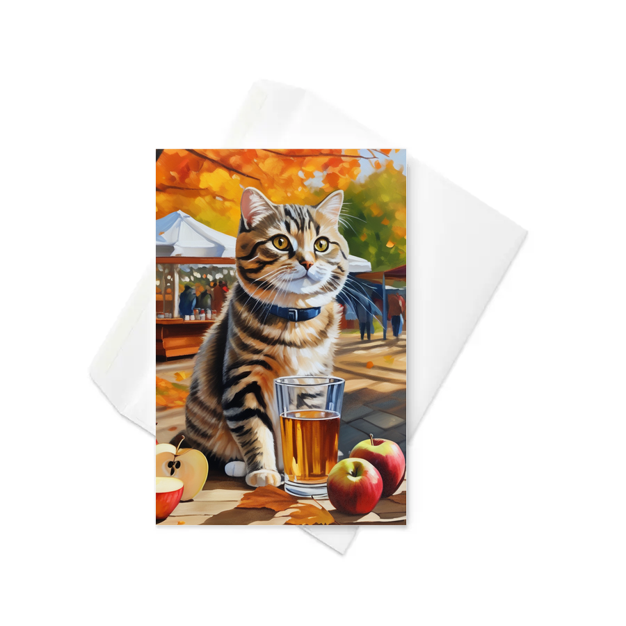 PugMug Custom Tabby Scottish Fold Cat Greeting Card