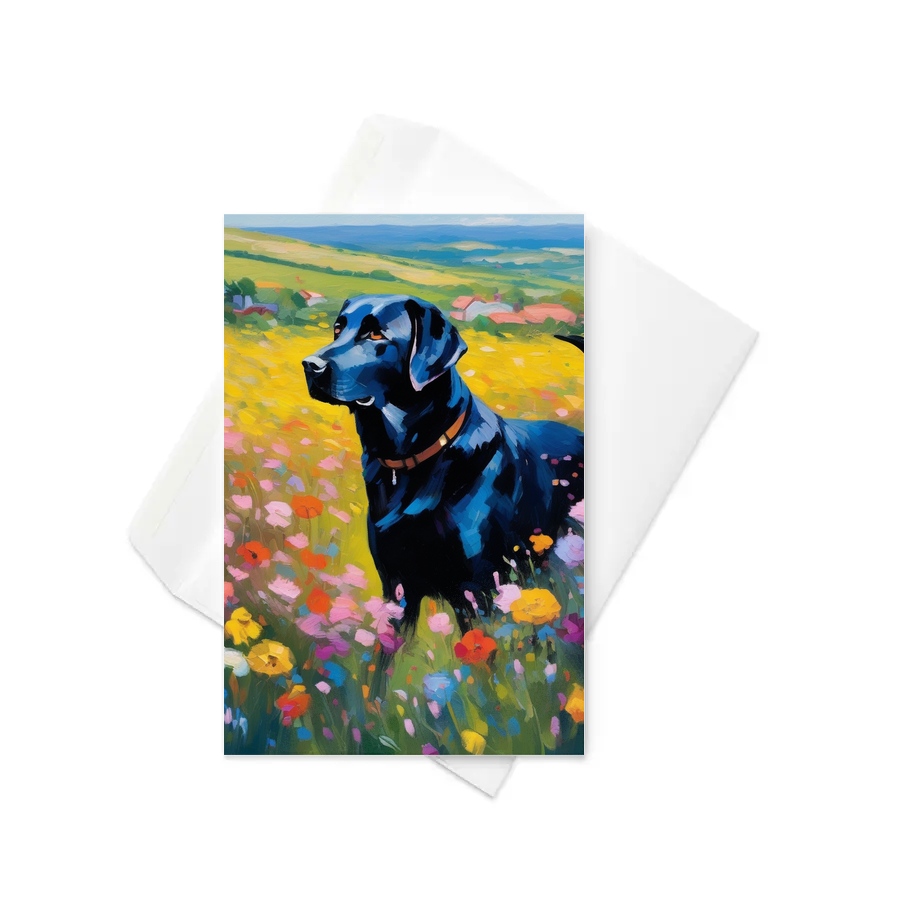 PugMug Custom Black Labrador Retriever Greeting Card