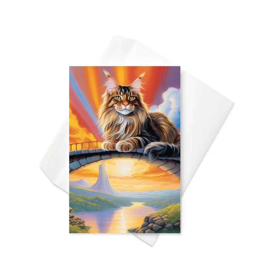 PugMug Custom Tabby Maine Coon Cat Greeting Card
