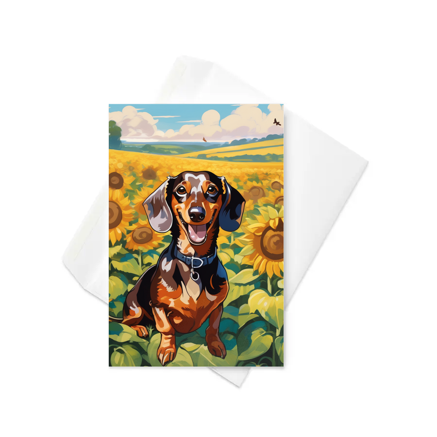 PugMug Custom Tan Dachshund Greeting Card